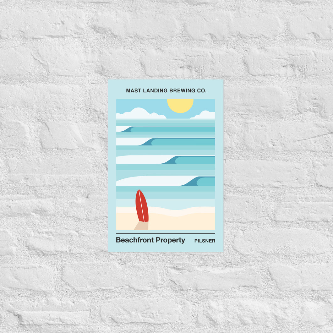 Mast Landing Label Poster - Beachfront Property Pilsner