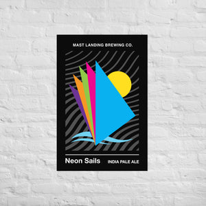 Mast Landing Label Poster - Neon Sails IPA
