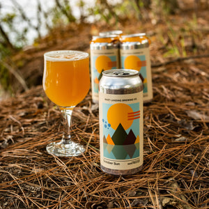 Can and pour of Mast Landing october sun ipa