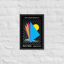 Load image into Gallery viewer, Mast Landing Framed Label Poster - Neon Sails IPA
