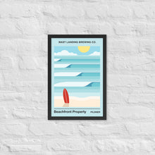 Load image into Gallery viewer, Mast Landing Framed Label Poster - Beachfront Property Pilsner
