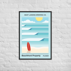 Mast Landing Framed Label Poster - Beachfront Property Pilsner